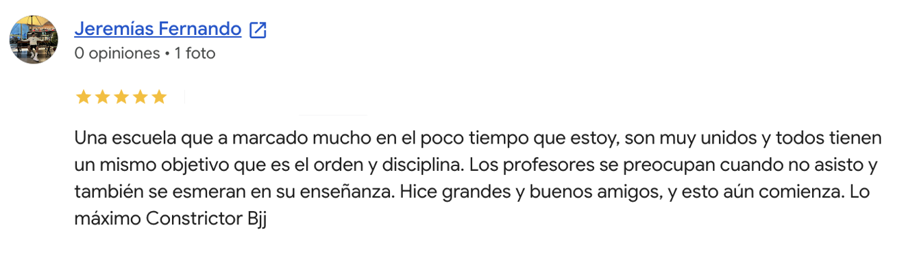 Opinión de Jeremias Fernando en Google