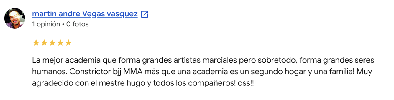 Opinión de Martin Andre Vegas Vasquez en Google