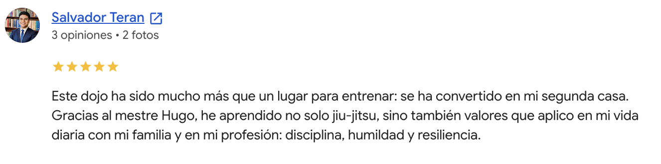 Opinión de Salvador Teran en Google